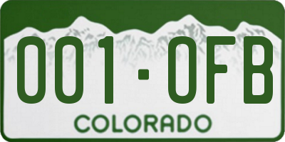 CO license plate 001OFB