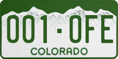 CO license plate 001OFE