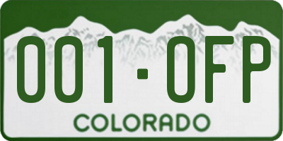 CO license plate 001OFP