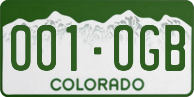 CO license plate 001OGB