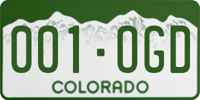 CO license plate 001OGD