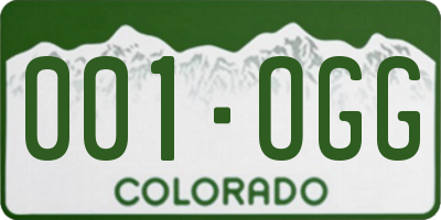 CO license plate 001OGG