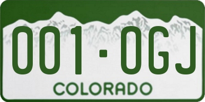 CO license plate 001OGJ