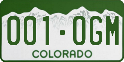 CO license plate 001OGM