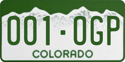 CO license plate 001OGP