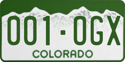 CO license plate 001OGX