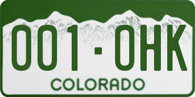 CO license plate 001OHK