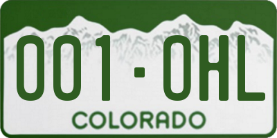 CO license plate 001OHL