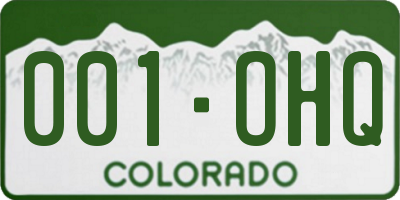 CO license plate 001OHQ