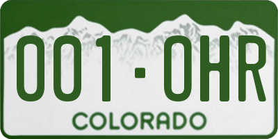 CO license plate 001OHR