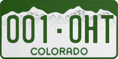 CO license plate 001OHT