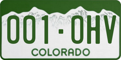 CO license plate 001OHV