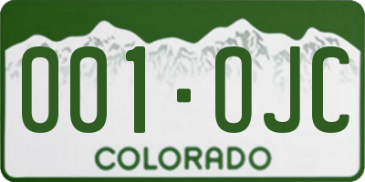 CO license plate 001OJC