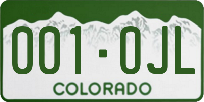 CO license plate 001OJL