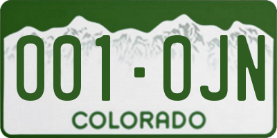 CO license plate 001OJN