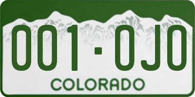 CO license plate 001OJO