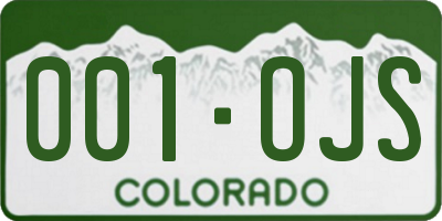 CO license plate 001OJS