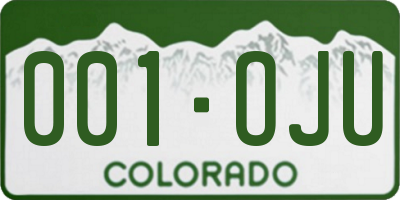 CO license plate 001OJU