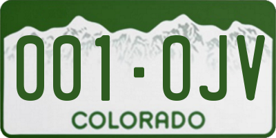 CO license plate 001OJV