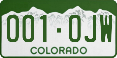 CO license plate 001OJW