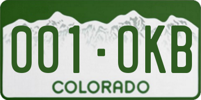 CO license plate 001OKB