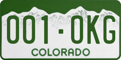 CO license plate 001OKG