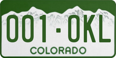 CO license plate 001OKL