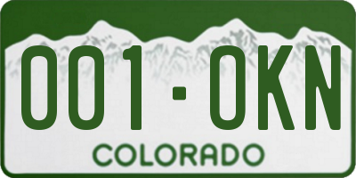 CO license plate 001OKN