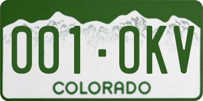 CO license plate 001OKV