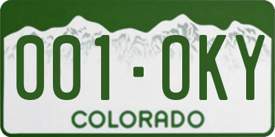 CO license plate 001OKY