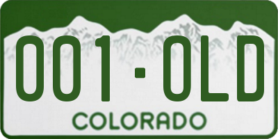 CO license plate 001OLD