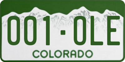 CO license plate 001OLE