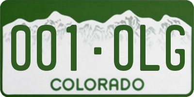 CO license plate 001OLG