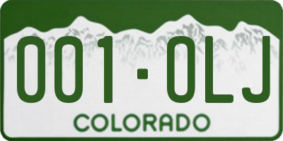 CO license plate 001OLJ