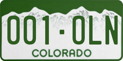 CO license plate 001OLN