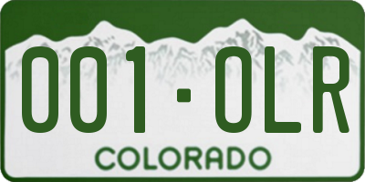 CO license plate 001OLR