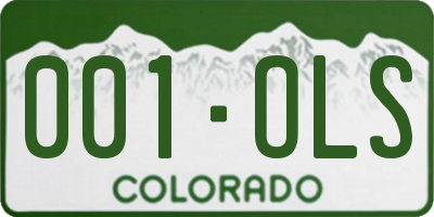 CO license plate 001OLS