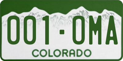 CO license plate 001OMA