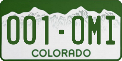 CO license plate 001OMI