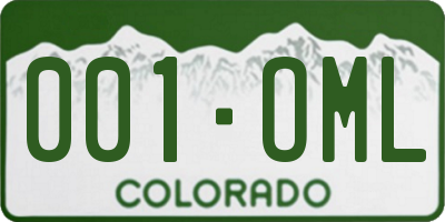 CO license plate 001OML