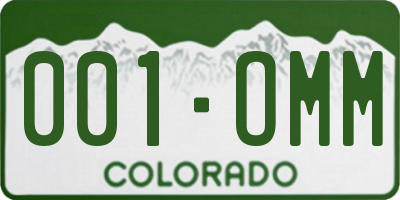 CO license plate 001OMM