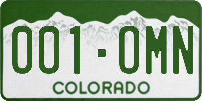 CO license plate 001OMN