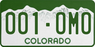 CO license plate 001OMO