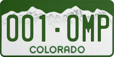 CO license plate 001OMP