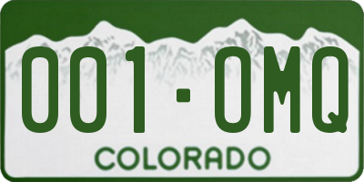 CO license plate 001OMQ