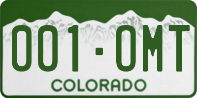 CO license plate 001OMT