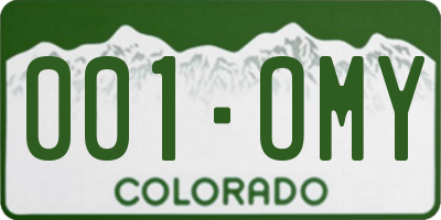 CO license plate 001OMY