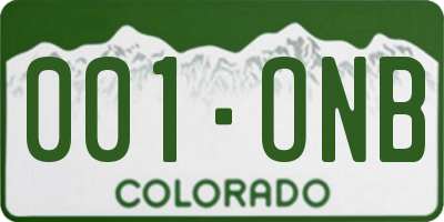 CO license plate 001ONB