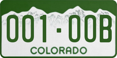 CO license plate 001OOB