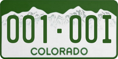 CO license plate 001OOI